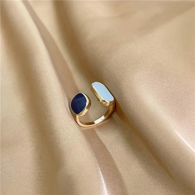 Punk Golden Liquid Rings Set For Women Fashion Irregular Wave Metal Knuckle Rings Aesthetic Egirl Gothic Jewelry Birthday Gifts