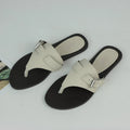 Brand Designer Womem Flip Flops Metal Decoration Retro Suede High Quality Slippers Woman Leisure Flat Beach Slippers for Women
